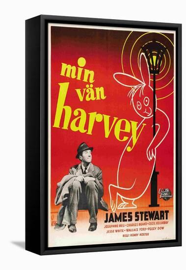 Harvey, James Stewart, Swedish Poster Art, 1950-null-Framed Stretched Canvas