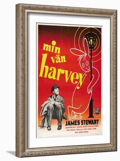 Harvey, James Stewart, Swedish Poster Art, 1950-null-Framed Premium Giclee Print