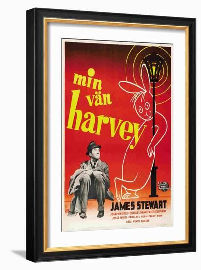 Harvey, James Stewart, Swedish Poster Art, 1950-null-Framed Premium Giclee Print