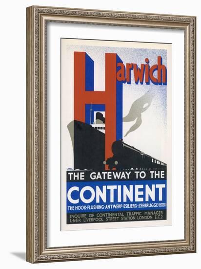 Harwich the Gateway to the Continent-Frank Newbould-Framed Art Print