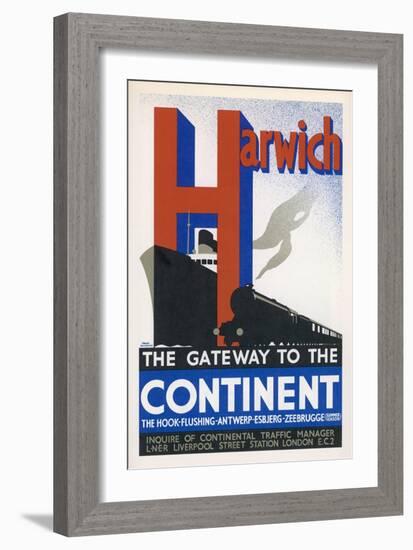 Harwich the Gateway to the Continent-Frank Newbould-Framed Art Print