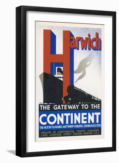Harwich the Gateway to the Continent-Frank Newbould-Framed Art Print