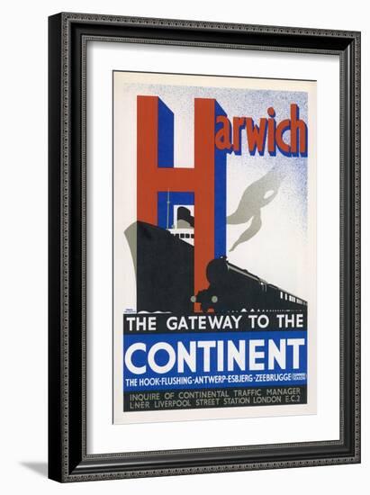 Harwich the Gateway to the Continent-Frank Newbould-Framed Art Print