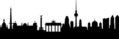 Berlin Silhouette-HAS-Vektor-Stretched Canvas