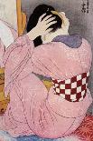 A Japanese woman using a beni brush to paint her lips, 1920 (1930).Artist: Hashiguchi Goyo-Hashiguchi Goyo-Giclee Print