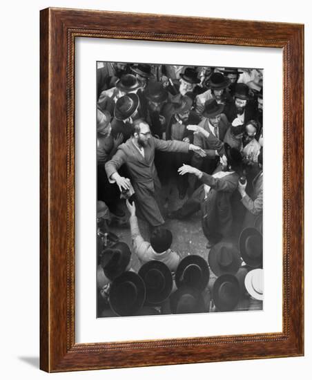 Hasidim Dance Ecstatically on Lag B'Omer Day-Paul Schutzer-Framed Photographic Print