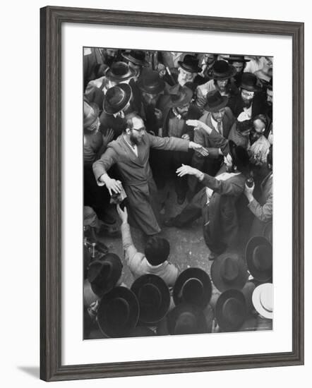 Hasidim Dance Ecstatically on Lag B'Omer Day-Paul Schutzer-Framed Photographic Print