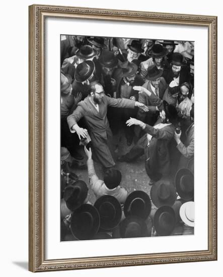 Hasidim Dance Ecstatically on Lag B'Omer Day-Paul Schutzer-Framed Photographic Print