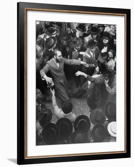 Hasidim Dance Ecstatically on Lag B'Omer Day-Paul Schutzer-Framed Photographic Print