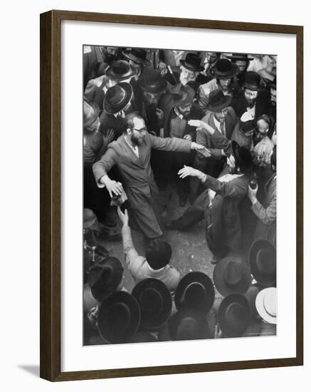 Hasidim Dance Ecstatically on Lag B'Omer Day-Paul Schutzer-Framed Photographic Print