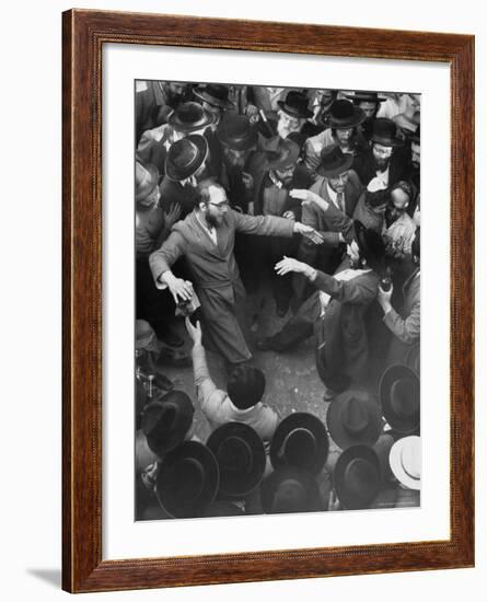 Hasidim Dance Ecstatically on Lag B'Omer Day-Paul Schutzer-Framed Photographic Print