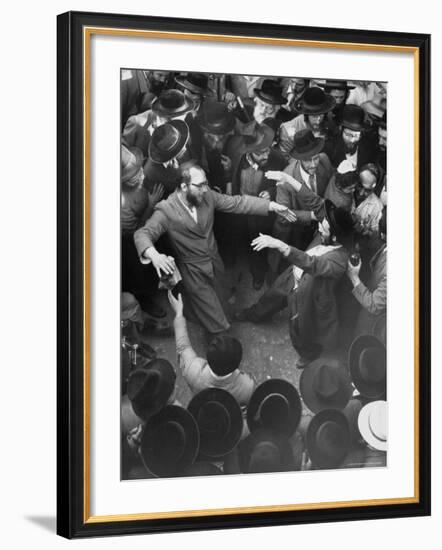 Hasidim Dance Ecstatically on Lag B'Omer Day-Paul Schutzer-Framed Photographic Print