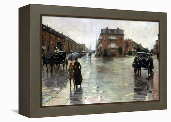 Hassam: Rainy Boston, 1885-Childe Hassam-Framed Premier Image Canvas