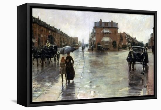 Hassam: Rainy Boston, 1885-Childe Hassam-Framed Premier Image Canvas