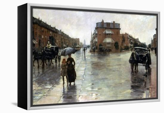 Hassam: Rainy Boston, 1885-Childe Hassam-Framed Premier Image Canvas