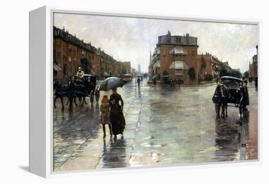 Hassam: Rainy Boston, 1885-Childe Hassam-Framed Premier Image Canvas