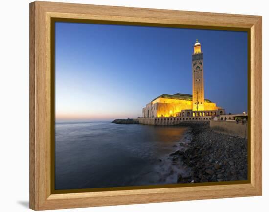 Hassan Ii Mosque in Casablanca, the Third Largest in World after Those at Mecca and Medina, Morocco-Julian Love-Framed Premier Image Canvas