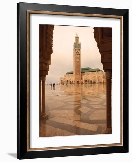 Hassan II Mosque Through Archway, Casablanca, Morocco, North Africa, Africa-Vincenzo Lombardo-Framed Photographic Print