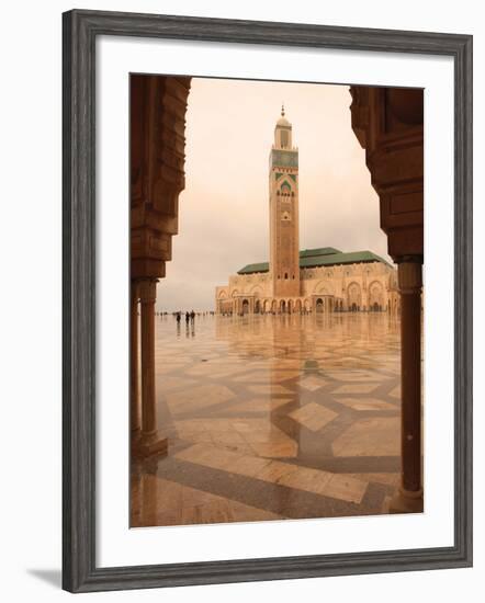 Hassan II Mosque Through Archway, Casablanca, Morocco, North Africa, Africa-Vincenzo Lombardo-Framed Photographic Print