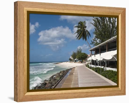 Hastings Beach Boardwalk, Barbados, Windward Islands, West Indies, Caribbean, Central America-Michael DeFreitas-Framed Premier Image Canvas