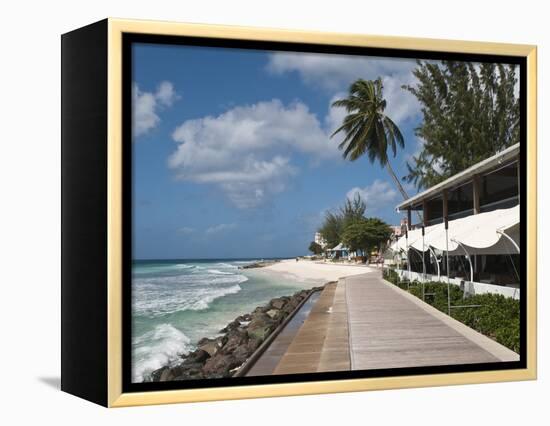 Hastings Beach Boardwalk, Barbados, Windward Islands, West Indies, Caribbean, Central America-Michael DeFreitas-Framed Premier Image Canvas