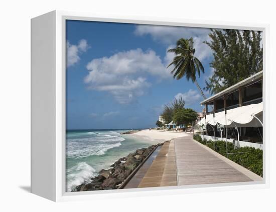 Hastings Beach Boardwalk, Barbados, Windward Islands, West Indies, Caribbean, Central America-Michael DeFreitas-Framed Premier Image Canvas