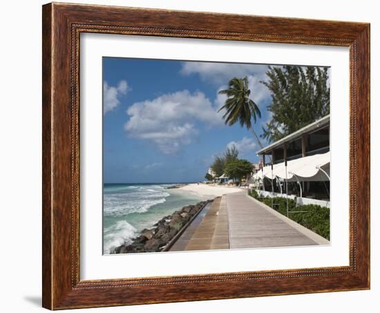 Hastings Beach Boardwalk, Barbados, Windward Islands, West Indies, Caribbean, Central America-Michael DeFreitas-Framed Photographic Print