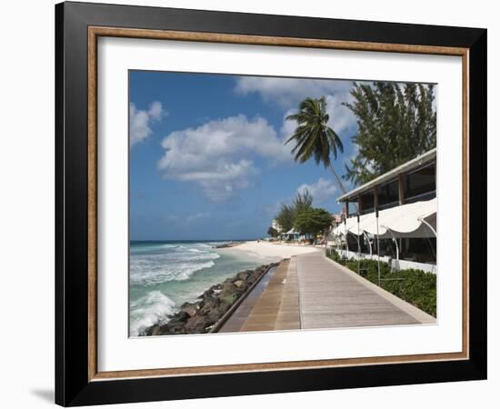 Hastings Beach Boardwalk, Barbados, Windward Islands, West Indies, Caribbean, Central America-Michael DeFreitas-Framed Photographic Print