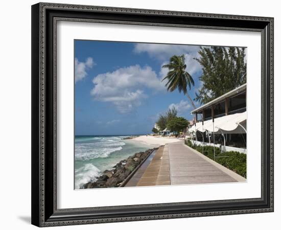 Hastings Beach Boardwalk, Barbados, Windward Islands, West Indies, Caribbean, Central America-Michael DeFreitas-Framed Photographic Print