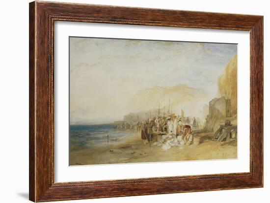 Hastings: Fish Market on the Sands, Early Morning, 1822-J. M. W. Turner-Framed Giclee Print