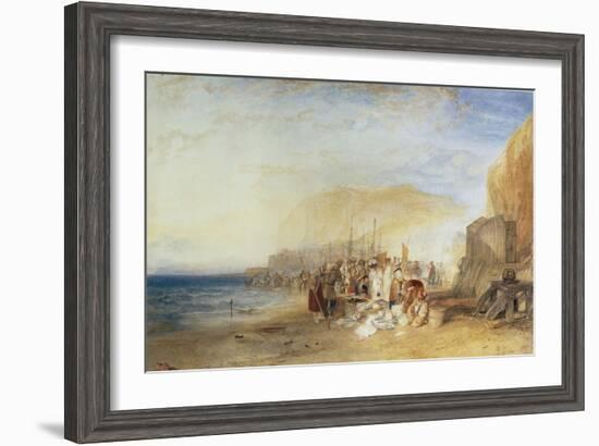 Hastings: Fish Market on the Sands, Early Morning, 1824-J. M. W. Turner-Framed Giclee Print