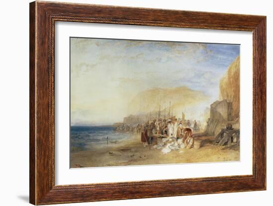 Hastings: Fish Market on the Sands, Early Morning, 1824-J. M. W. Turner-Framed Giclee Print