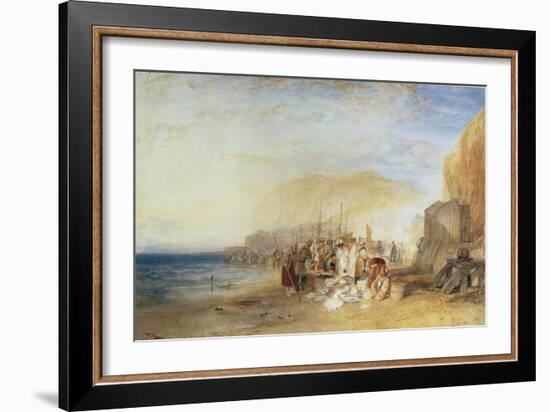 Hastings: Fish Market on the Sands, Early Morning, 1824-J. M. W. Turner-Framed Giclee Print