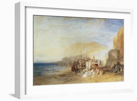 Hastings: Fish Market on the Sands, Early Morning, 1824-J. M. W. Turner-Framed Giclee Print