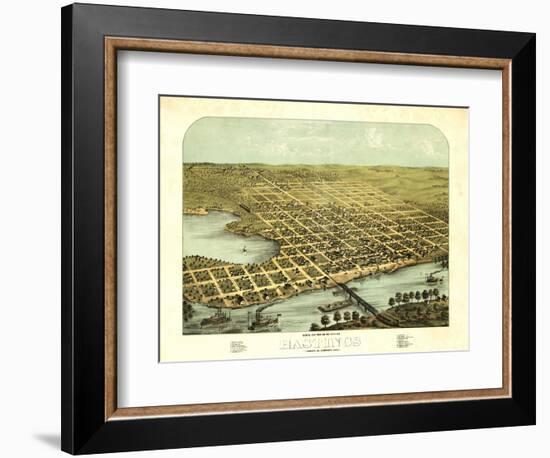 Hastings, Minnesota - Panoramic Map-Lantern Press-Framed Art Print