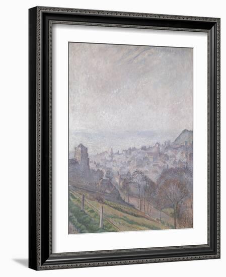 Hastings: Mist, Sun and Smoke, 1918 (Oil on Canvas)-Lucien Pissarro-Framed Giclee Print