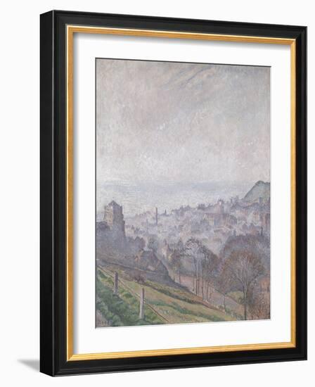 Hastings: Mist, Sun and Smoke, 1918 (Oil on Canvas)-Lucien Pissarro-Framed Giclee Print