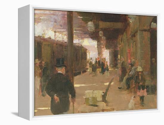 Hastings Railway Station-Walter Frederick Osborne-Framed Premier Image Canvas