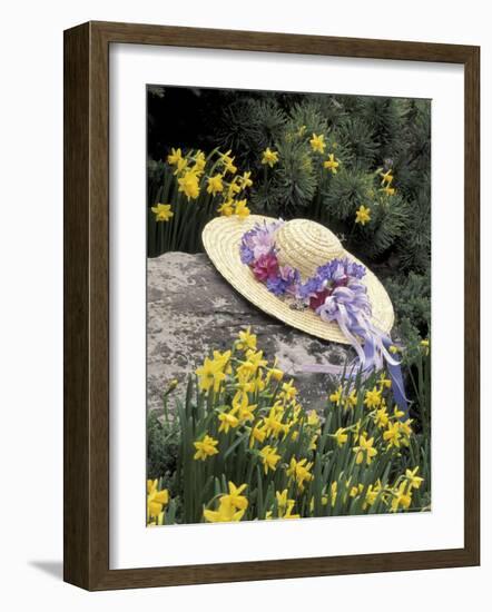 Hat and Daffodils, Louisville, Kentucky, USA-Adam Jones-Framed Photographic Print