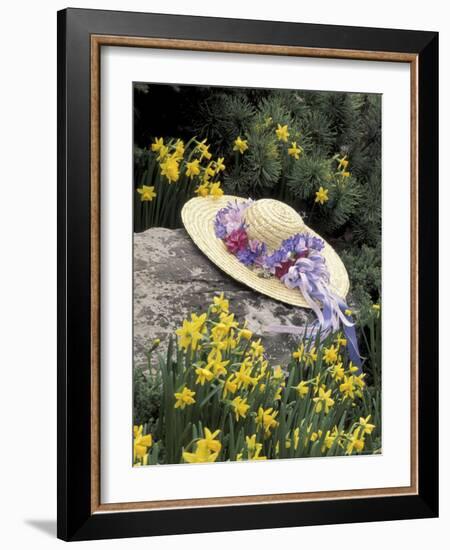 Hat and Daffodils, Louisville, Kentucky, USA-Adam Jones-Framed Photographic Print