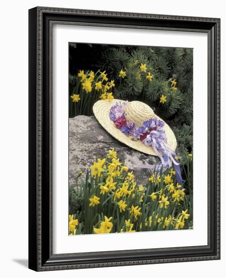 Hat and Daffodils, Louisville, Kentucky, USA-Adam Jones-Framed Photographic Print