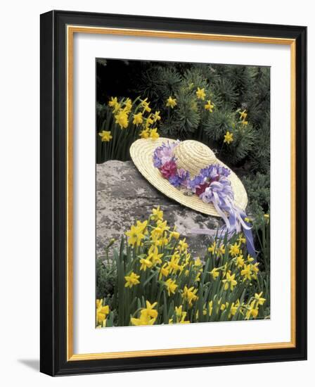 Hat and Daffodils, Louisville, Kentucky, USA-Adam Jones-Framed Photographic Print