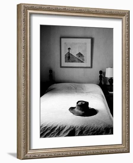 Hat Belonging to Painter Andrew Wyeth on Top of Bed at Home-Alfred Eisenstaedt-Framed Photographic Print