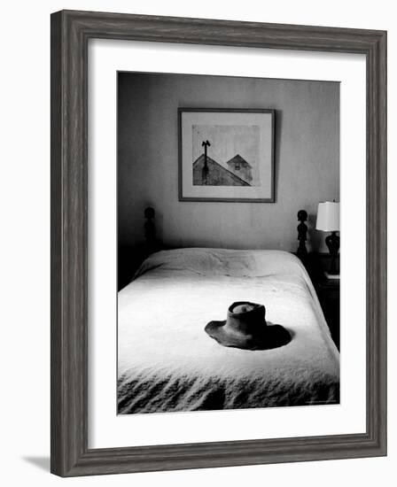 Hat Belonging to Painter Andrew Wyeth on Top of Bed at Home-Alfred Eisenstaedt-Framed Photographic Print