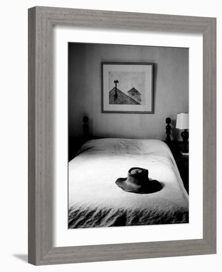 Hat Belonging to Painter Andrew Wyeth on Top of Bed at Home-Alfred Eisenstaedt-Framed Photographic Print