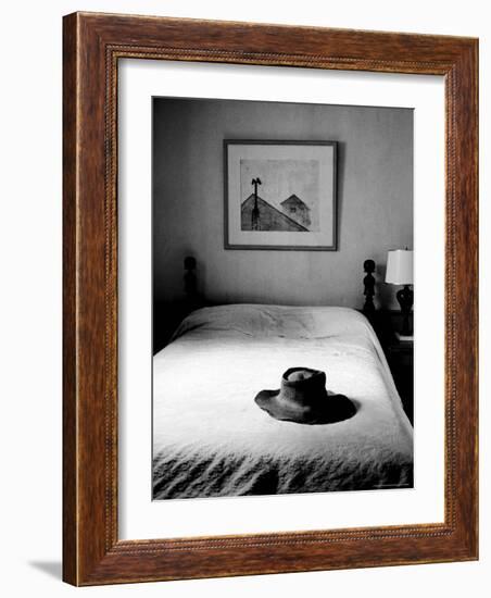 Hat Belonging to Painter Andrew Wyeth on Top of Bed at Home-Alfred Eisenstaedt-Framed Photographic Print