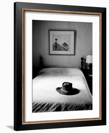 Hat Belonging to Painter Andrew Wyeth on Top of Bed at Home-Alfred Eisenstaedt-Framed Photographic Print