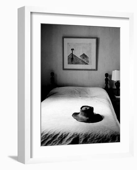 Hat Belonging to Painter Andrew Wyeth on Top of Bed at Home-Alfred Eisenstaedt-Framed Photographic Print