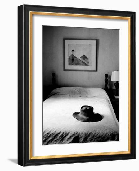 Hat Belonging to Painter Andrew Wyeth on Top of Bed at Home-Alfred Eisenstaedt-Framed Photographic Print