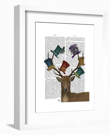 Hat Collector Deer-Fab Funky-Framed Art Print